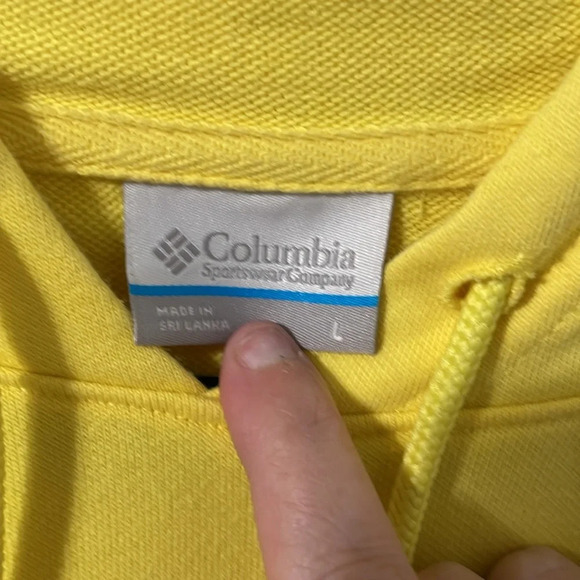 Columbia Sunny Yellow Hooded Sweatshirt Size Large - Picture 2 of 7